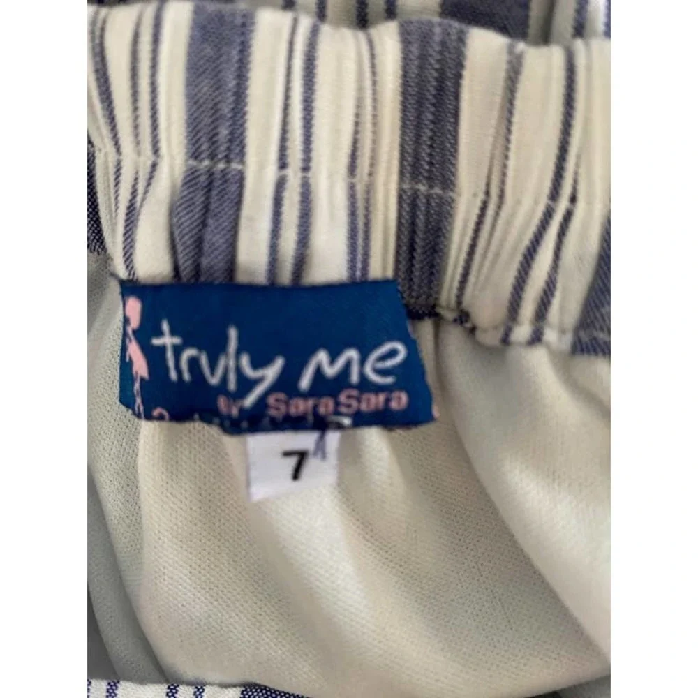 Truly Me by Sara Sara Blue & White Pants‎ & Top Sz 7 Girls